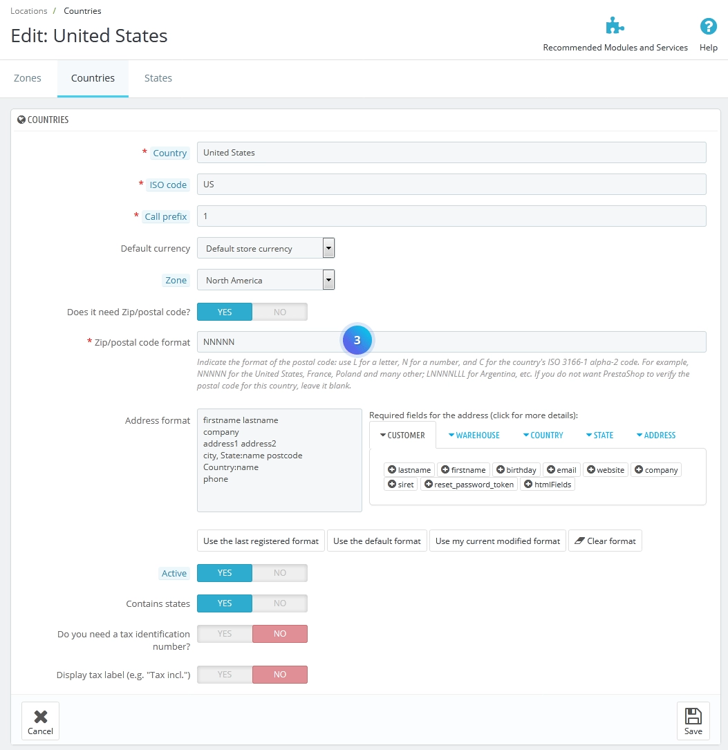 Prestashop 1.7.x - How To Change Zip/postal Code Format