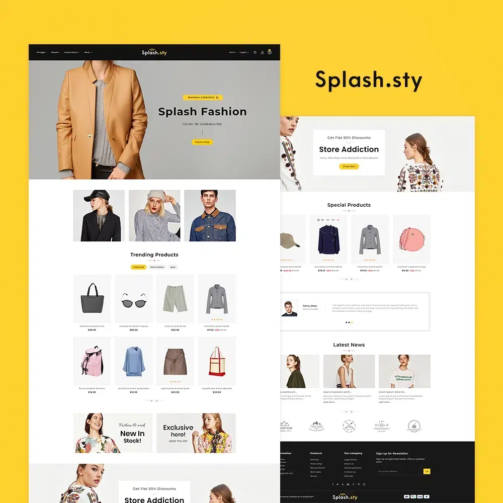 Splash Style Fashion Store - Responsywny motyw Prestashop