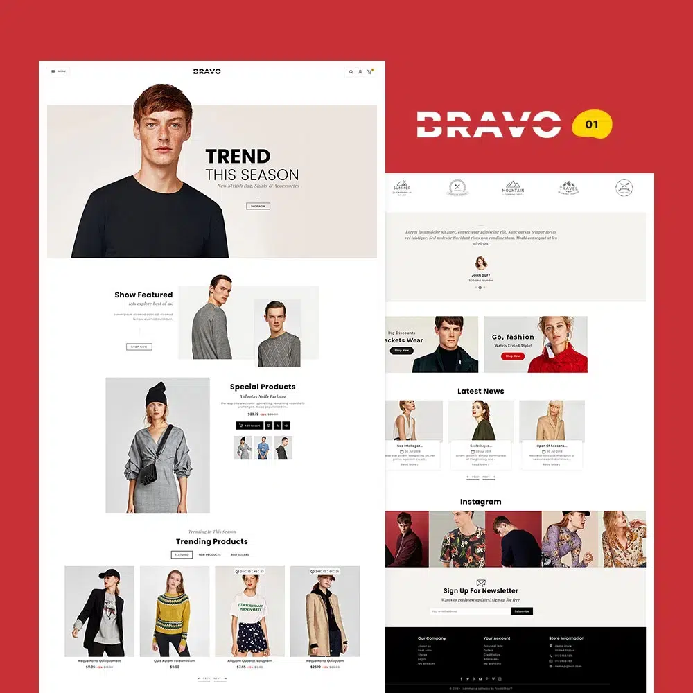 Bravo - Mehrzweck-Boutique-Shop - Prestashop Responsive Theme