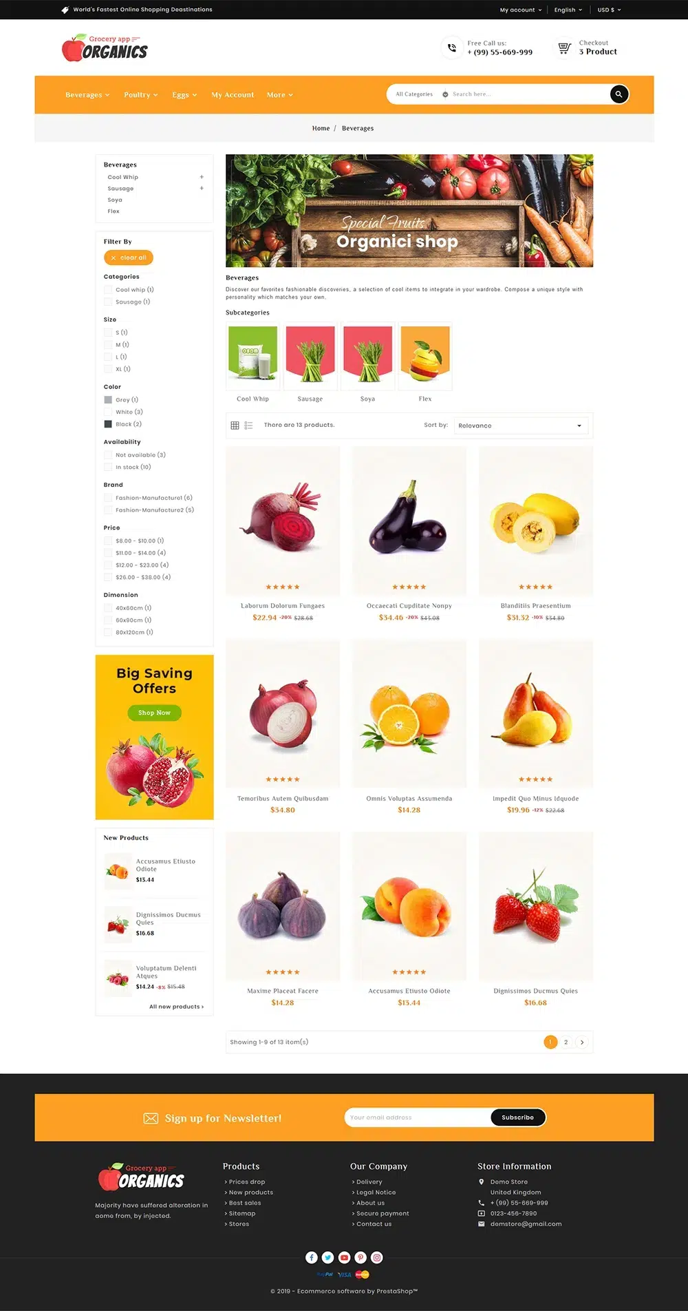 Organics - Grocery App &Amp; Market - Prestashop Responsive Theme