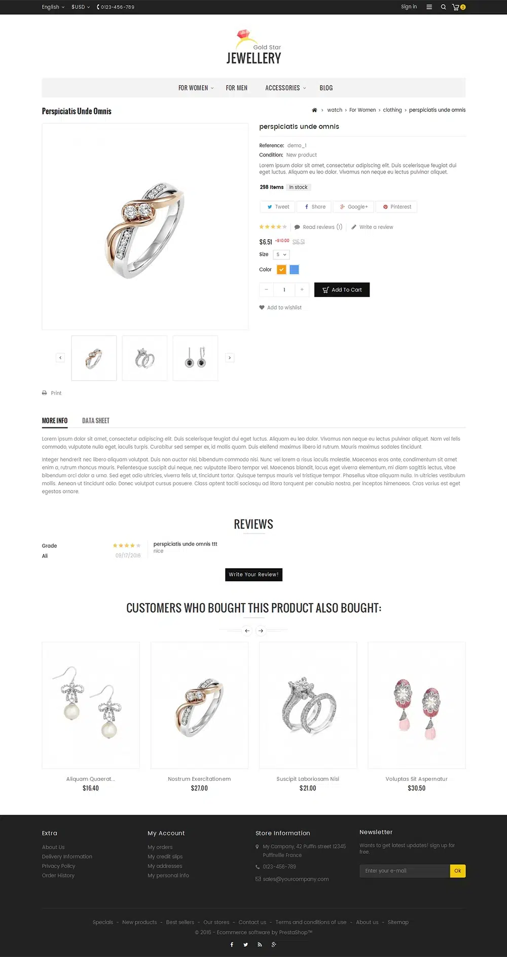 Jewelry Gold Star Store - Prestashop Responsive Theme