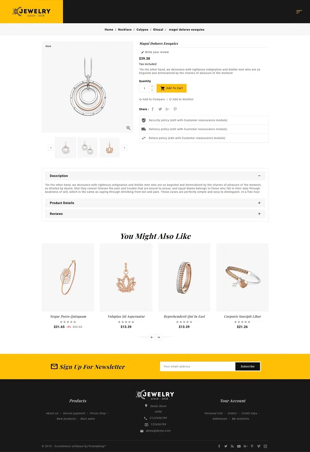 Elegant Jewelry & Imitations Store – Prestashop Responsive Theme