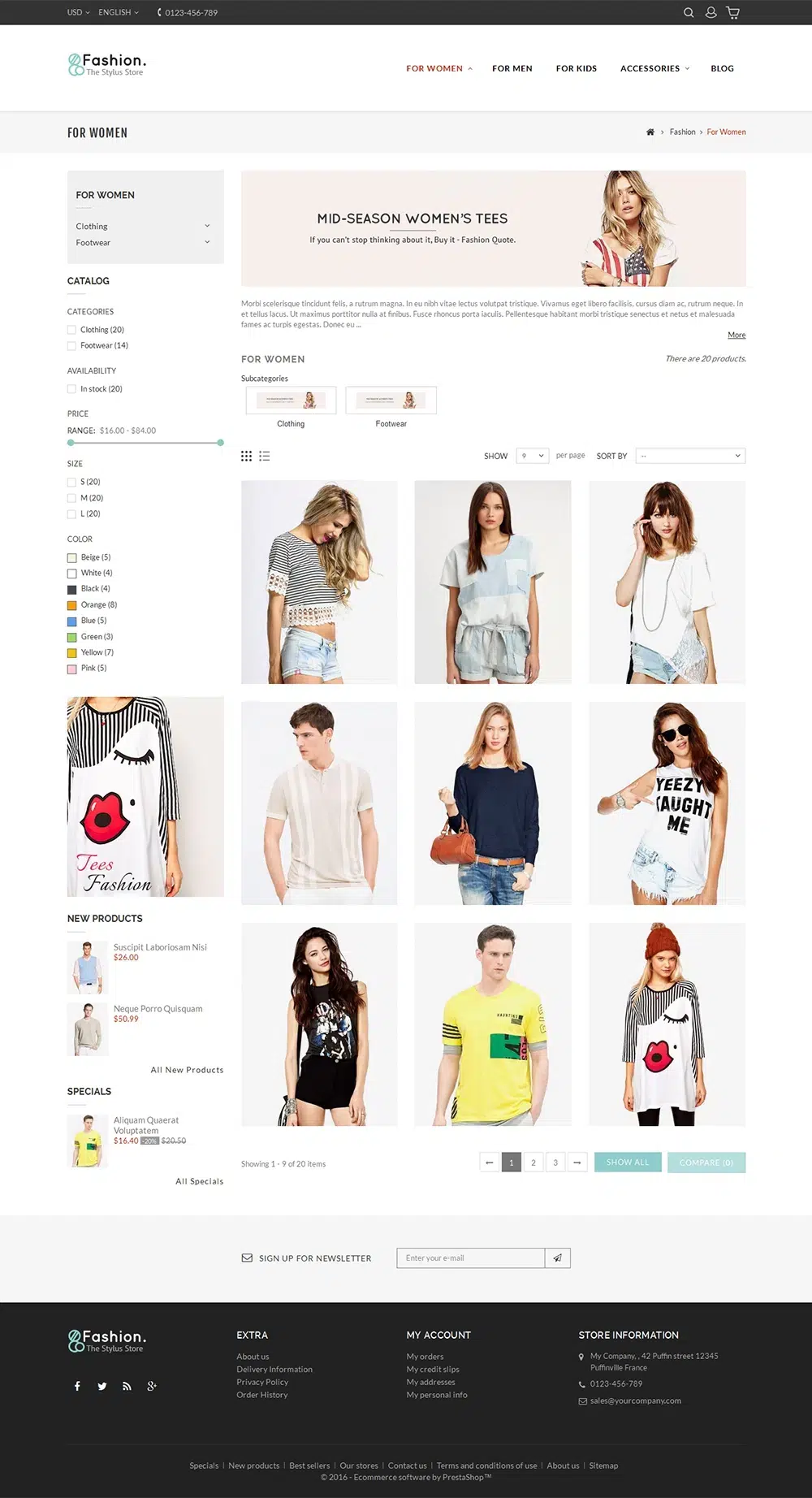 Moda — odzież i wzmacniacz; Apparel Store - Responsywny motyw Prestashop