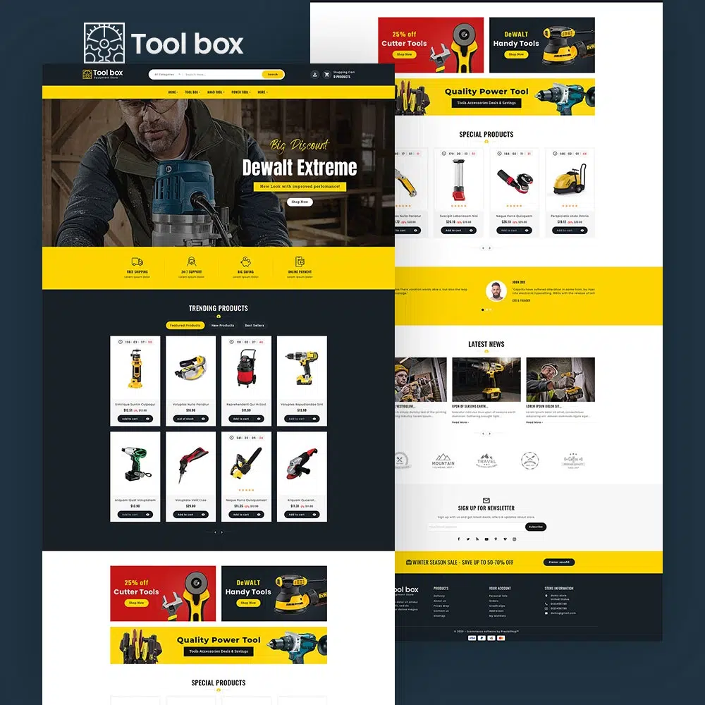Toolbox - Bohrwerkzeuge &amp; Ausstattung - Prestashop Responsive Theme
