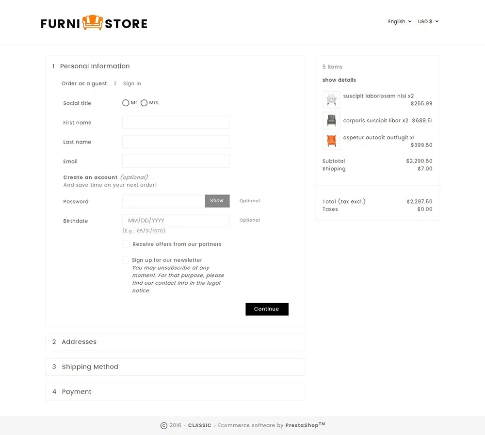 Furni - Sofa Store - Responsywny motyw Prestashop
