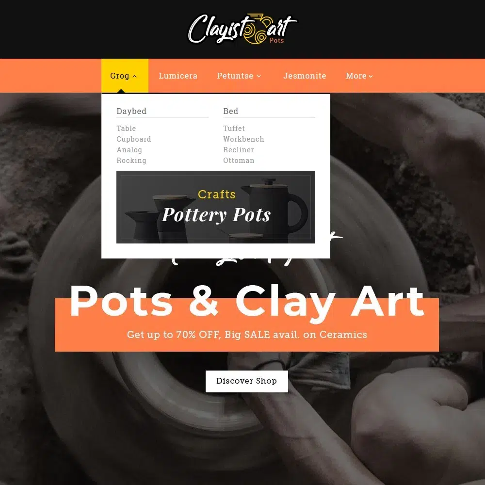 Clayist Art - Ceramic & Pottery - Prestashop Responsive Theme
