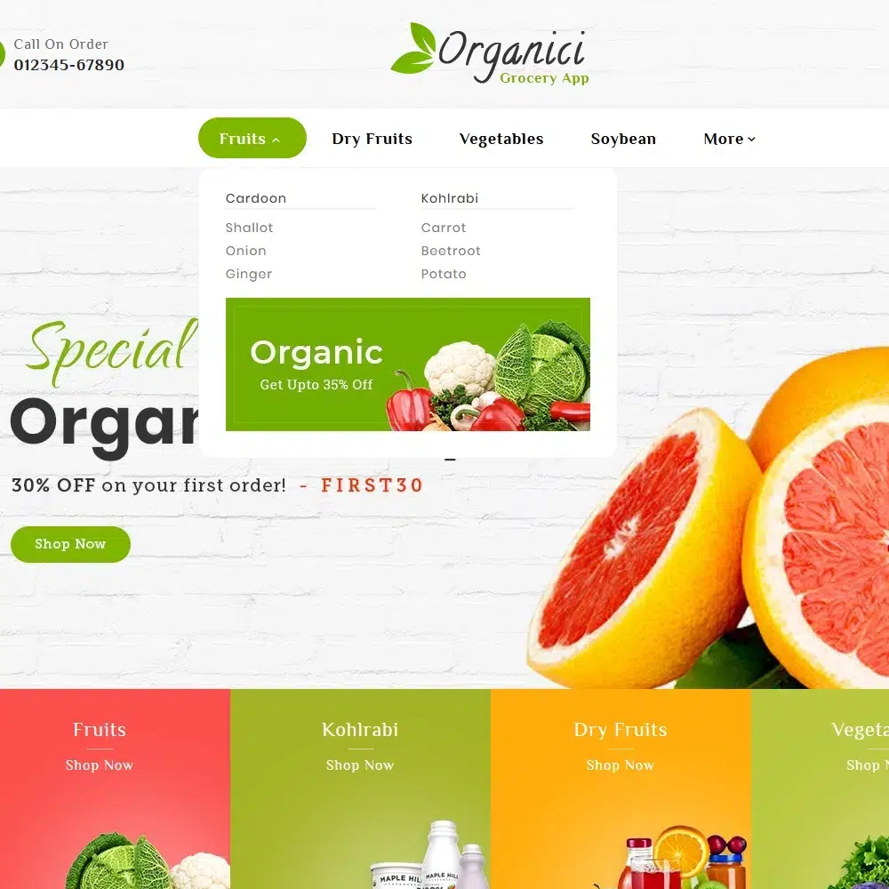 Vegetariano - Supermercado Orgânico - Tema Responsivo Prestashop