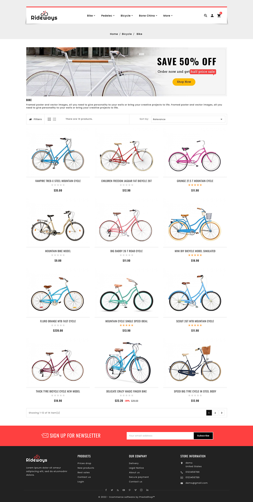 Rideways - Piezas de bicicleta &Amp; Accesorios - Tema responsivo de Prestashop