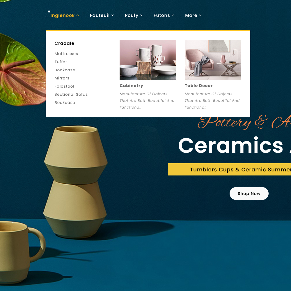 Finecrafts - Ceramics, Pottery, Decor &Amp; Crafts Store - Prestashop Responsive Theme