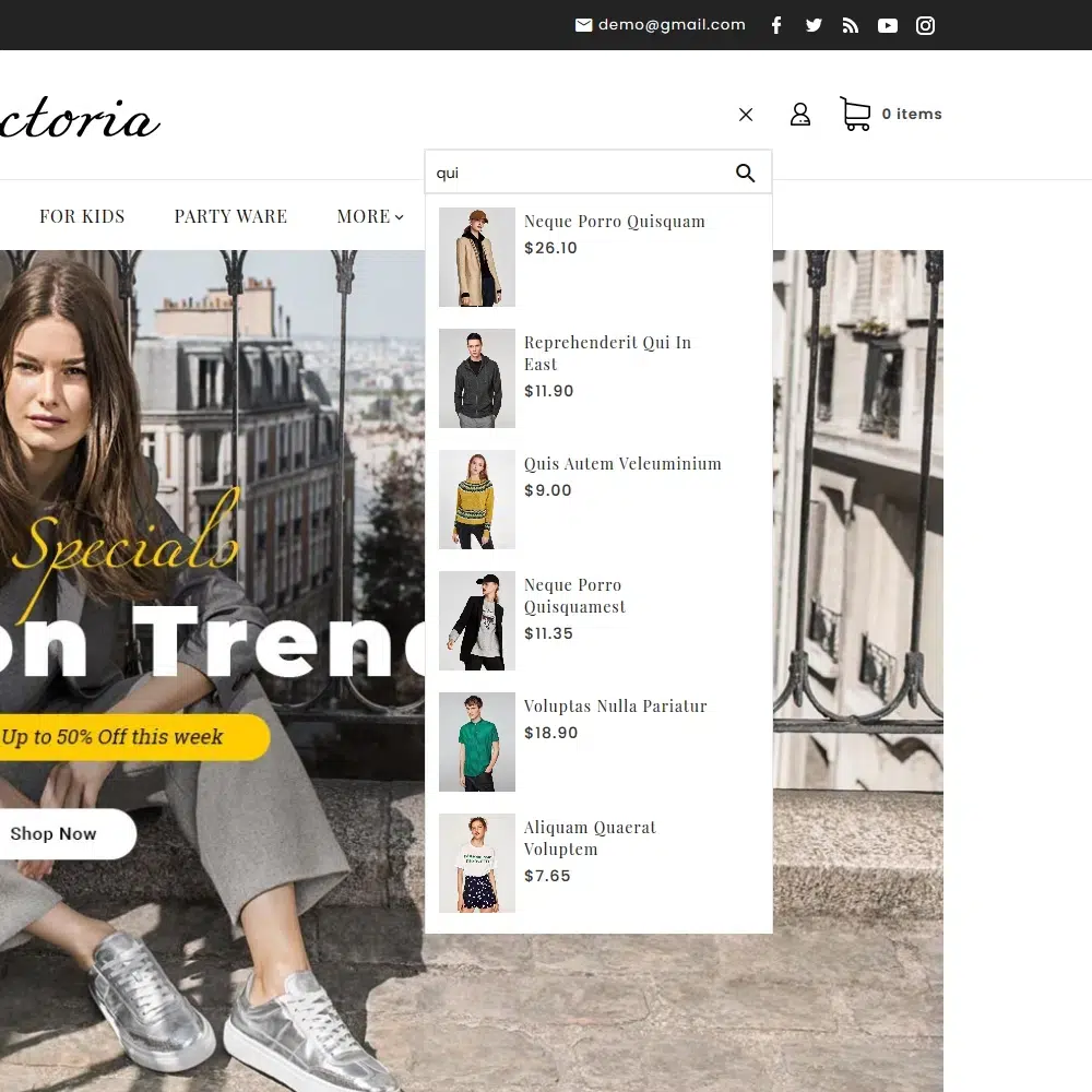 Victoria - Mode & Amp; Vêtements - Thème réactif Prestashop