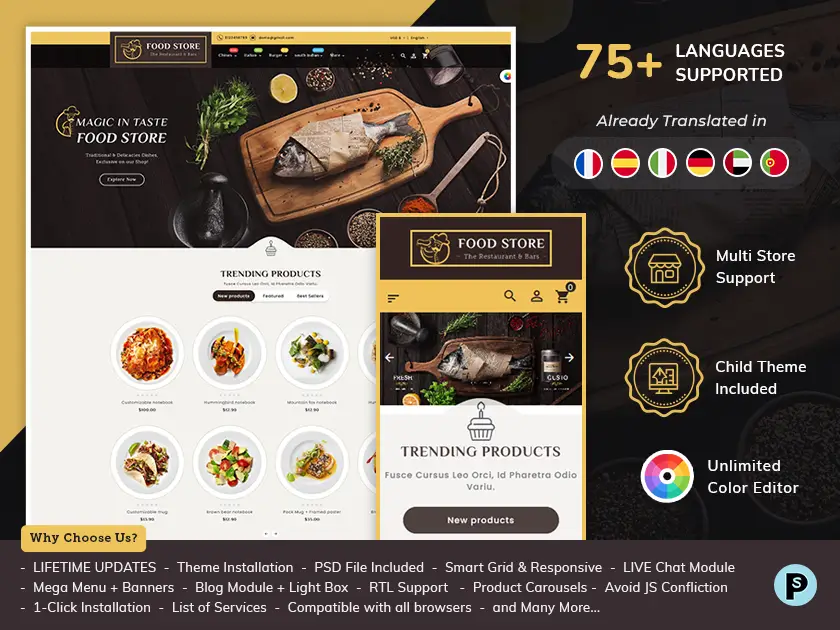 Royal Restaurant Food Store - Prestashop Responsive Theme