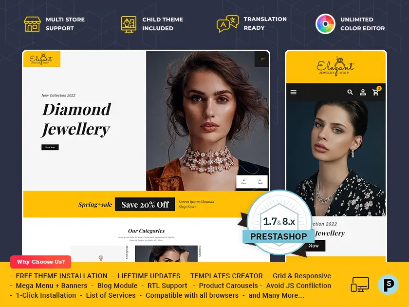 Elegant Jewelry & Imitations Store – Prestashop Responsive Theme