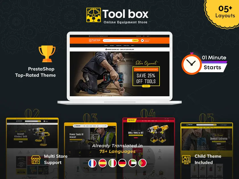 ToolBox - Herramientas y equipos de perforación - Tema adaptable de Prestashop