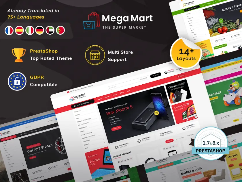 Mega Mart - Multi-Purpose Electronics Store - Tema responsivo Prestashop