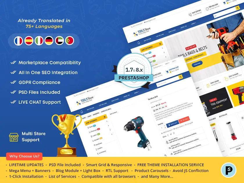 Mega Tools & Electronics Store - Prestashop Responsive Theme