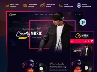 City Music - Instrument & Club - Thème Responsive Prestashop