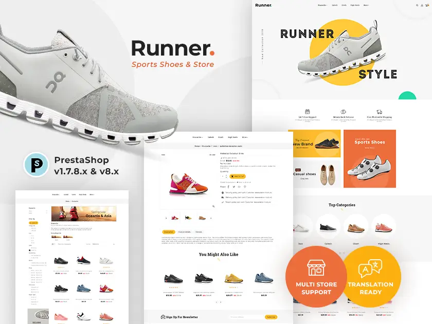 Runner - Chaussures et chaussures de sport - Thème Responsive Prestashop