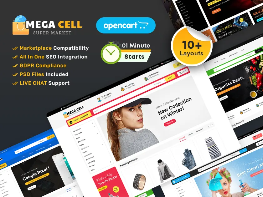 Mega Cell - Tema receptivo multipropósito de Opencart