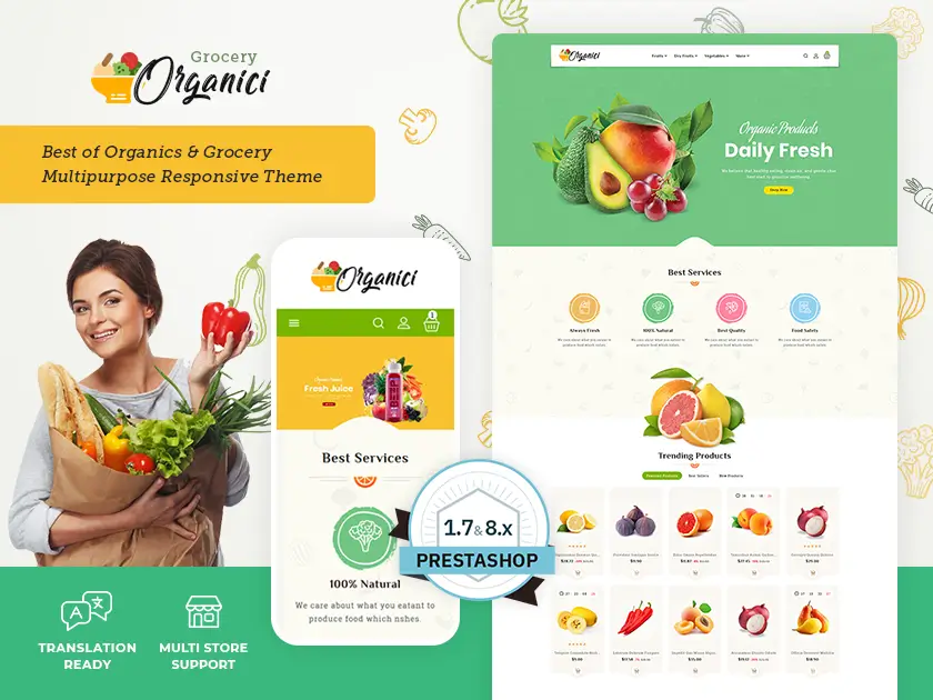 Organics - Vegetables & Fresh Fruits - Prestashop Responsive Theme