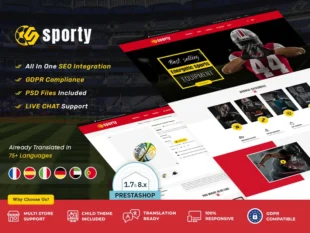 Sporty - Loja de jogos e esportes - Tema responsivo da Prestashop
