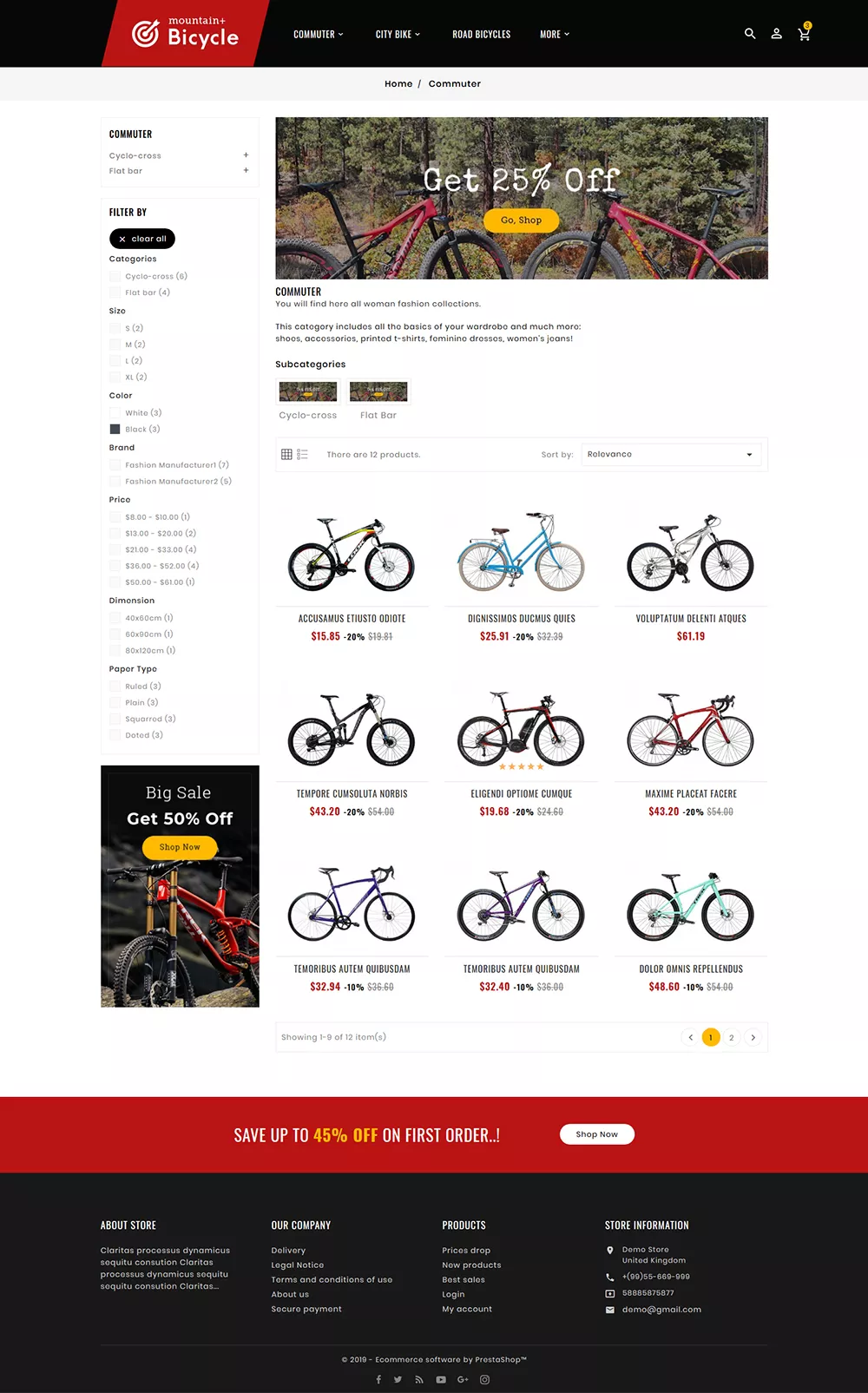 Bicycle - Sports & Riding - Prestashop Responsive Theme
