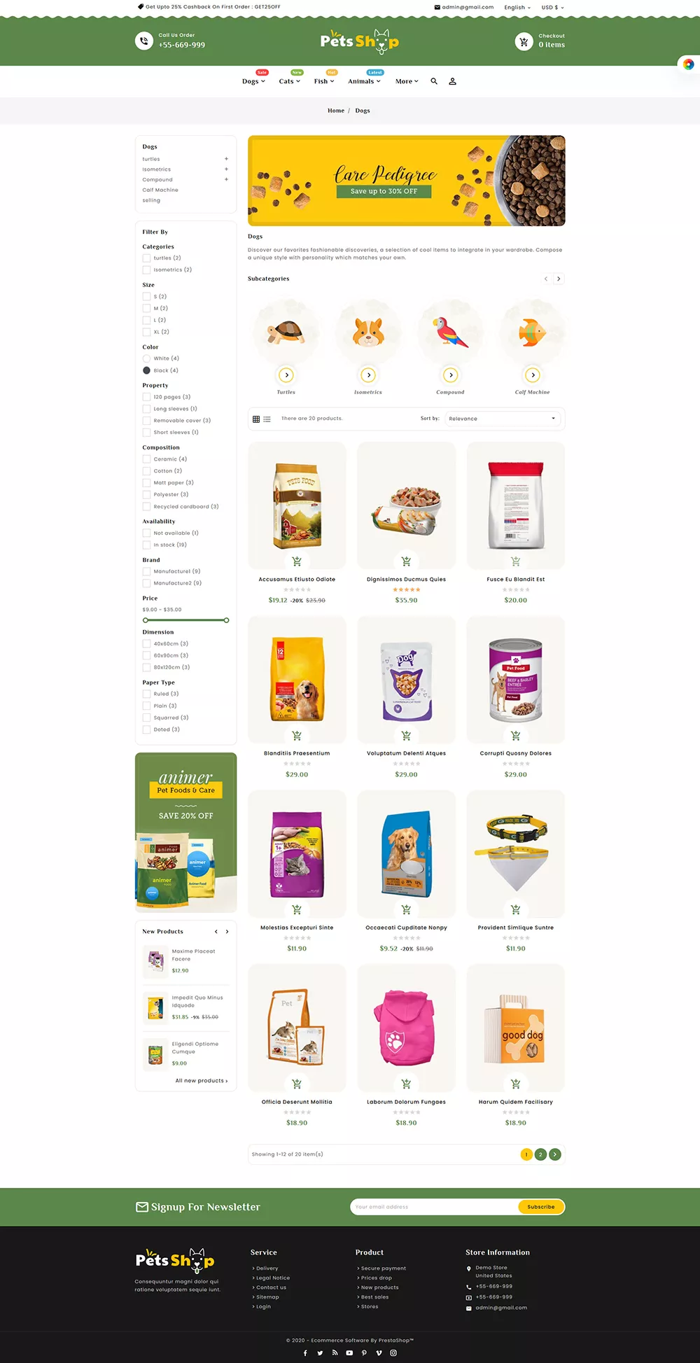 Pets Care & Animal Shop - Prestashop Responsive Theme