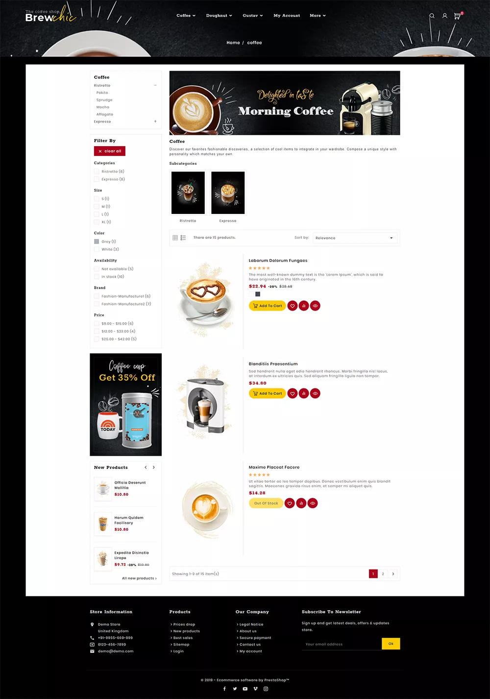 BrewChic - Coffee Shop - Prestashop Responsive Theme