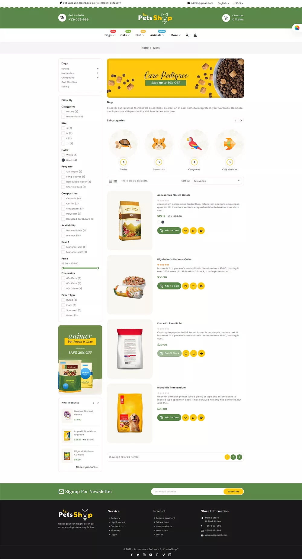 Pets Care & Animal Shop - Prestashop Responsive Theme