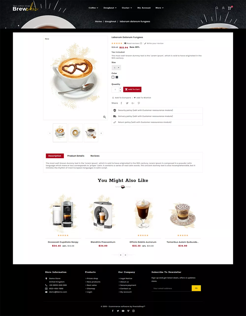BrewChic - Coffee Shop - Prestashop Responsive Theme