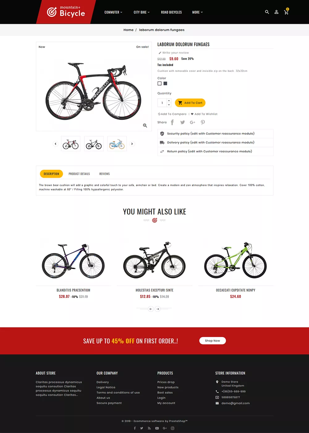 Bicycle - Sports & Riding - Prestashop Responsive Theme