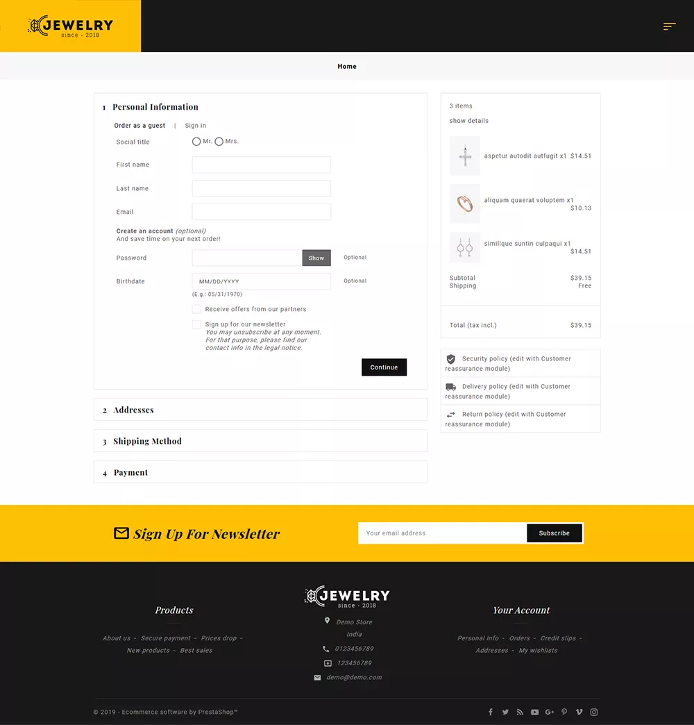 Elegant Jewelry & Imitations Store – Prestashop Responsive Theme