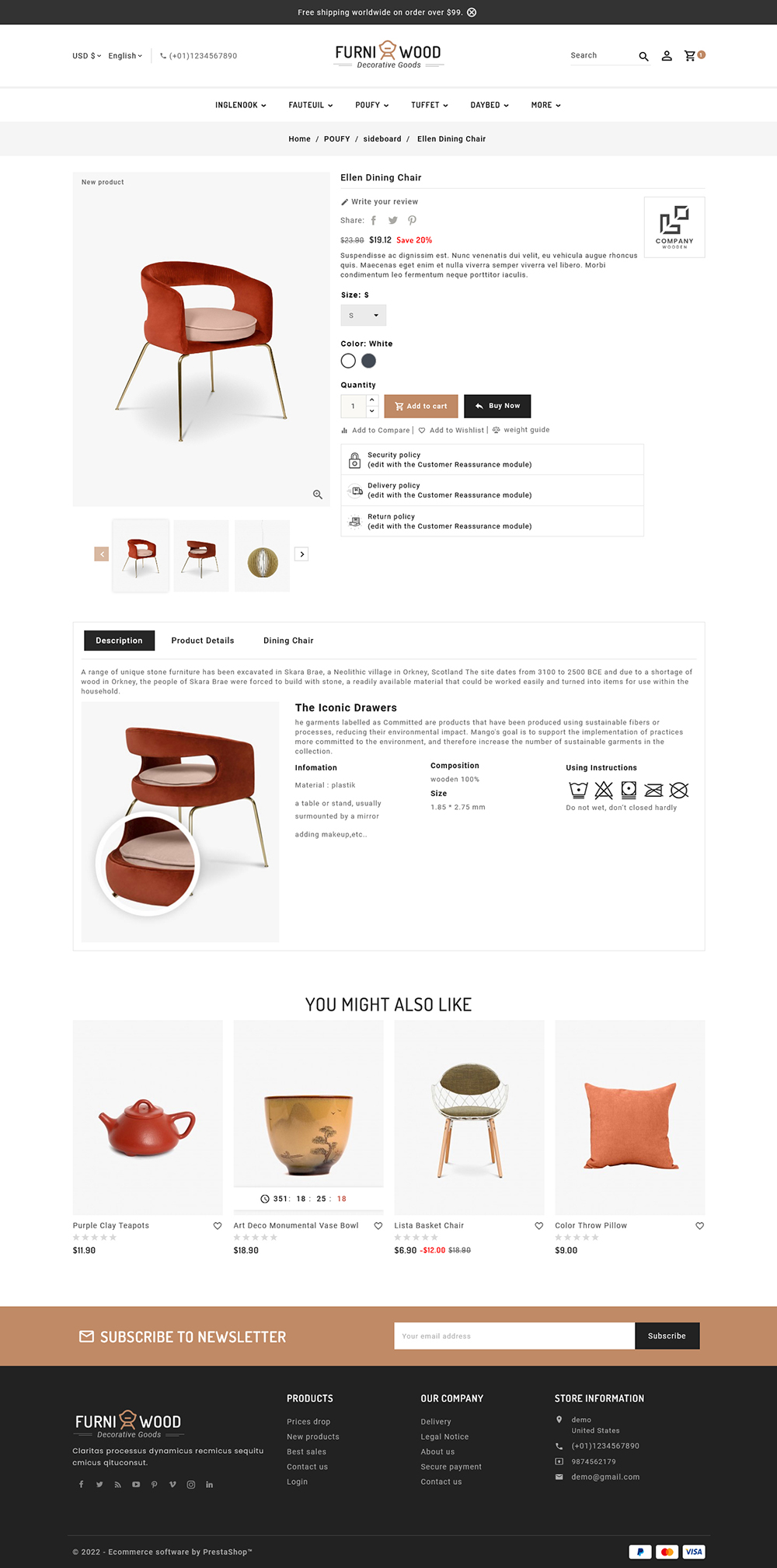 Furniwood - Furniture, Home Decor & Crafts - Prestashop Responsive Theme