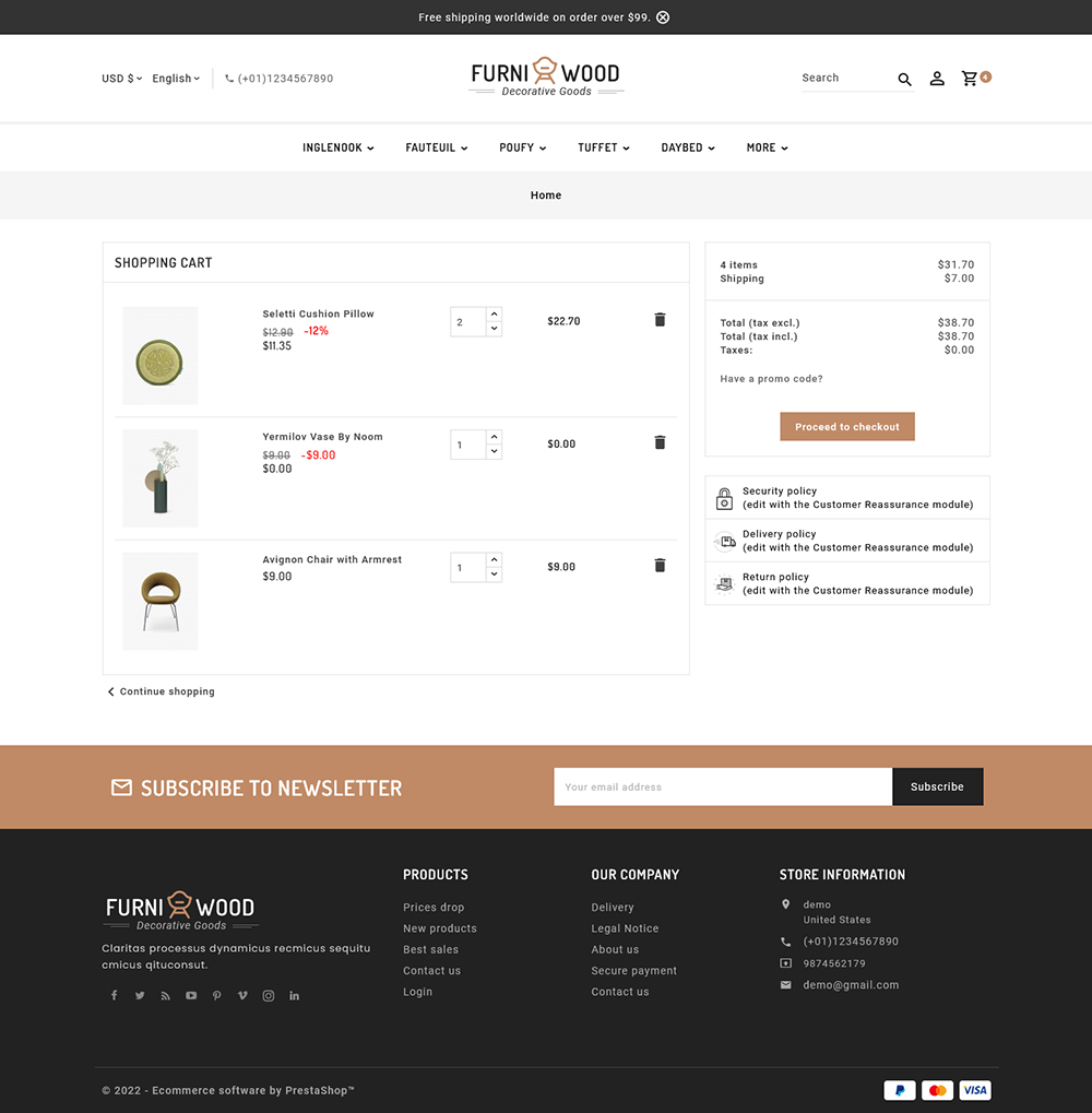 Furniwood - Furniture, Home Decor & Crafts - Prestashop Responsive Theme