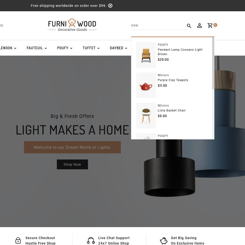 Furniwood - Furniture, Home Decor & Crafts - Prestashop Responsive Theme