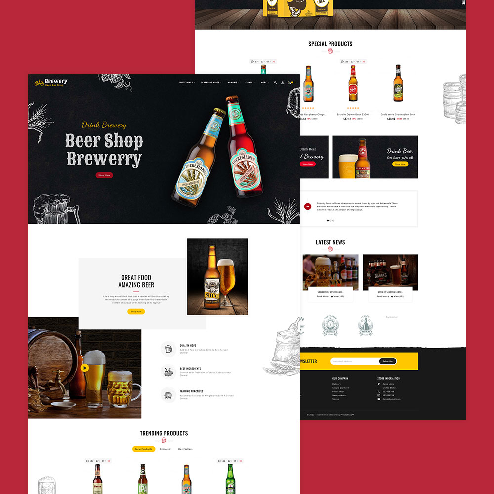 Cervejaria - Bar de Cervejas, Bebidas &Amp; Pub - Tema responsivo Prestashop