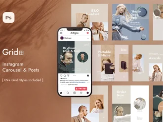 Grid - Instagram Story, Carousel & Posts Template
