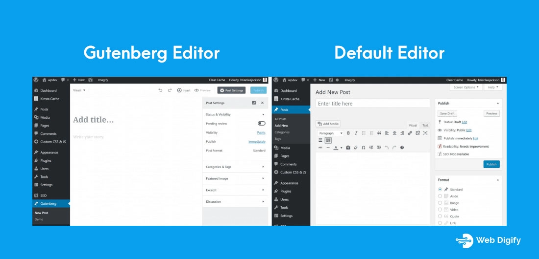 Editor di blocchi di Wordpress Gutenberg