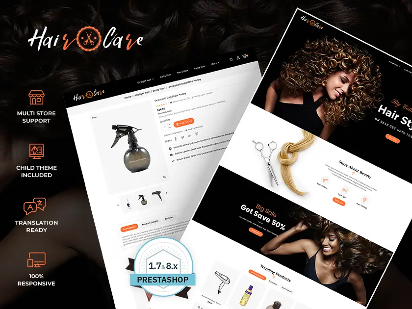 Hair & Care - Beauty Salon Shop - Prestashop Responsive Theme