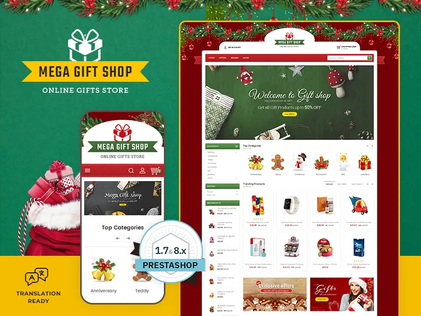Mega Gift Shop - responsywny motyw Prestashop