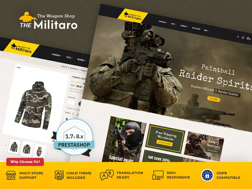 Military - Armed Force Equipment - Prestashop Responsive Theme