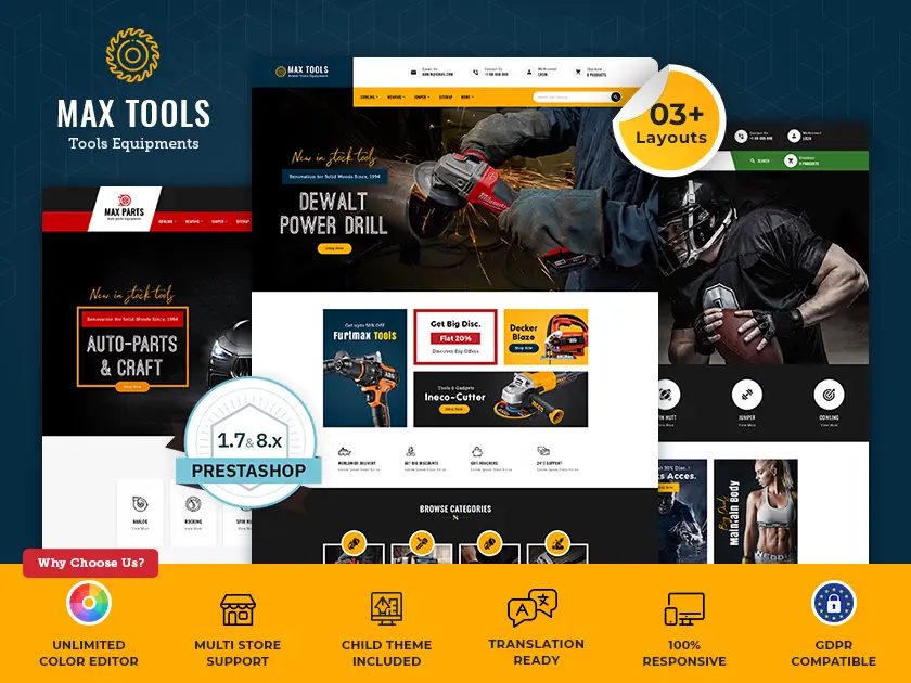 Max Tools - Equipment, Parts & Sports - Prestashop Responsive Theme