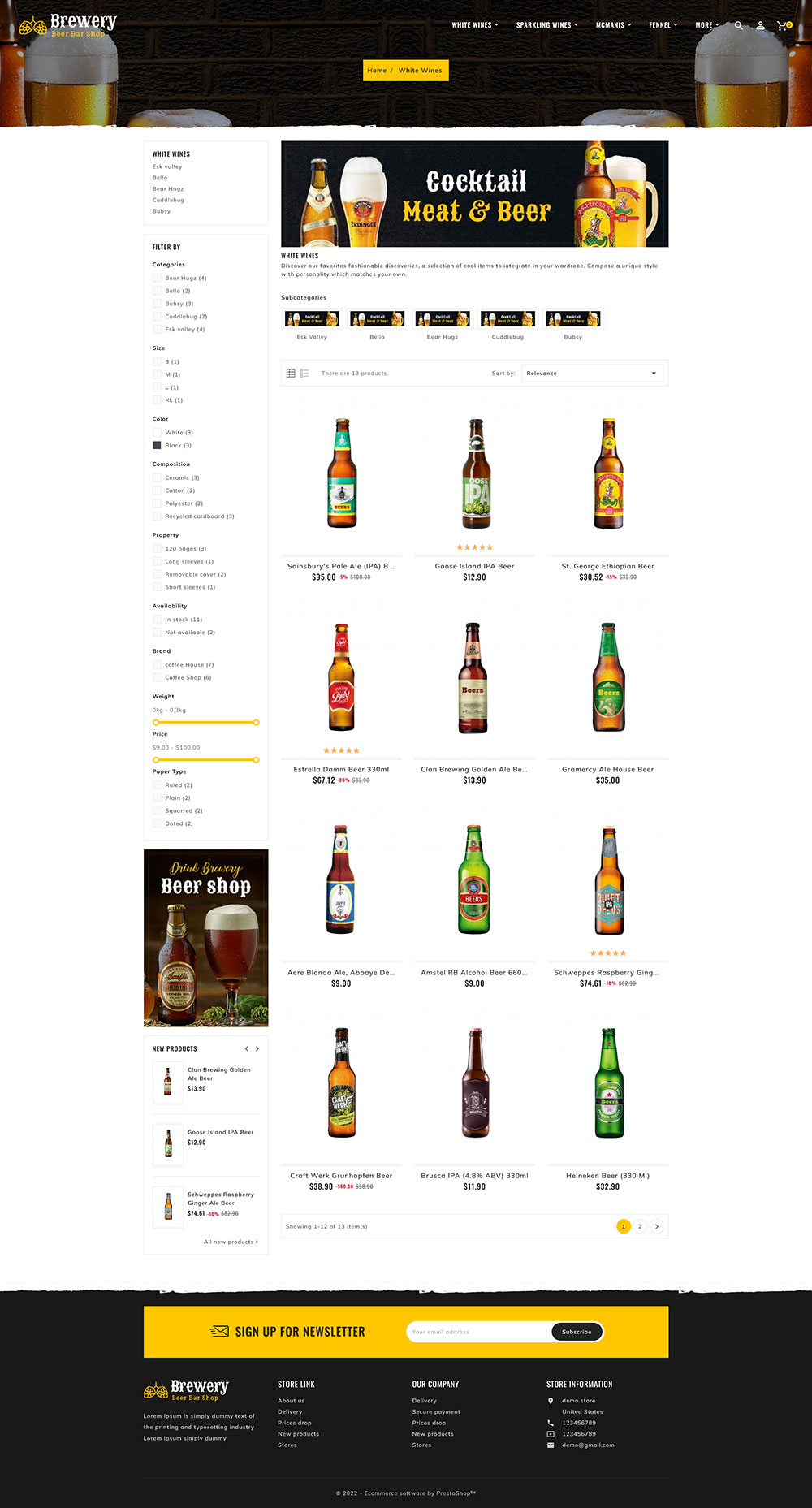 Brewery - Beer Bar, Drinks & Pub - Prestashop Responsive Theme Brewery - Beer Bar, Drinks & Pub - Prestashop Responsive Theme