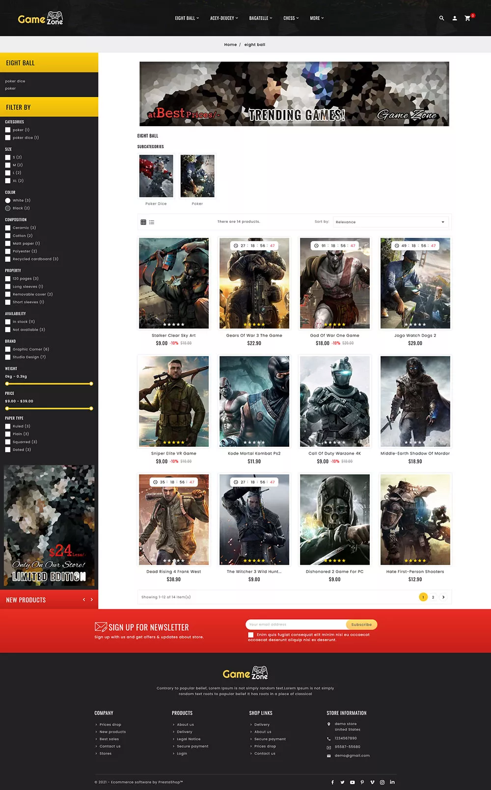 Game Zone - Music & Movies - Prestashop Responsive Theme