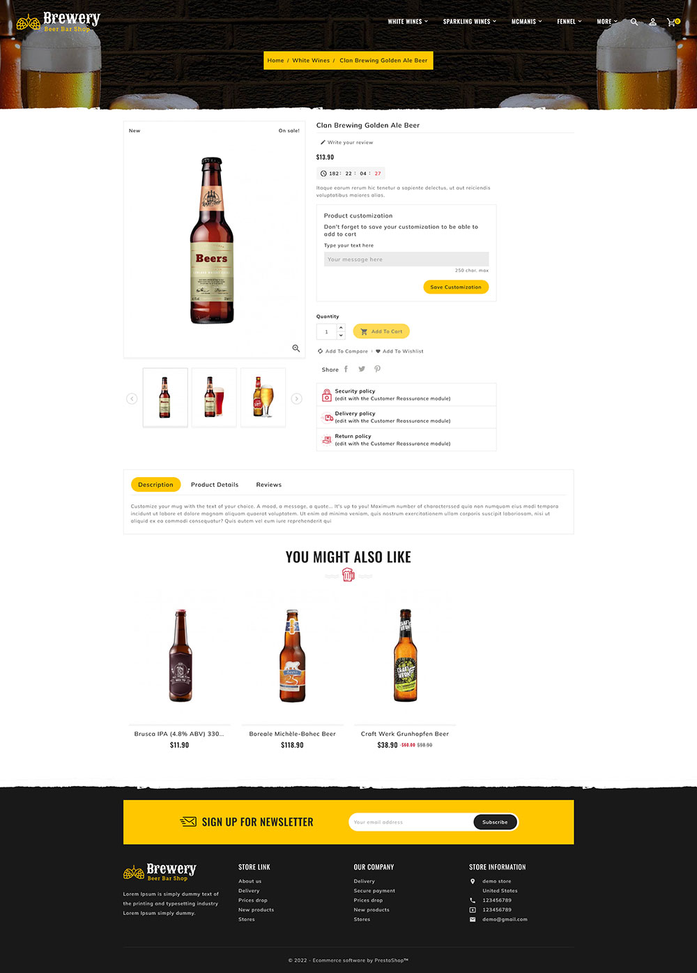 Brewery - Beer Bar, Drinks & Pub - Prestashop Responsive Theme Brewery - Beer Bar, Drinks & Pub - Prestashop Responsive Theme