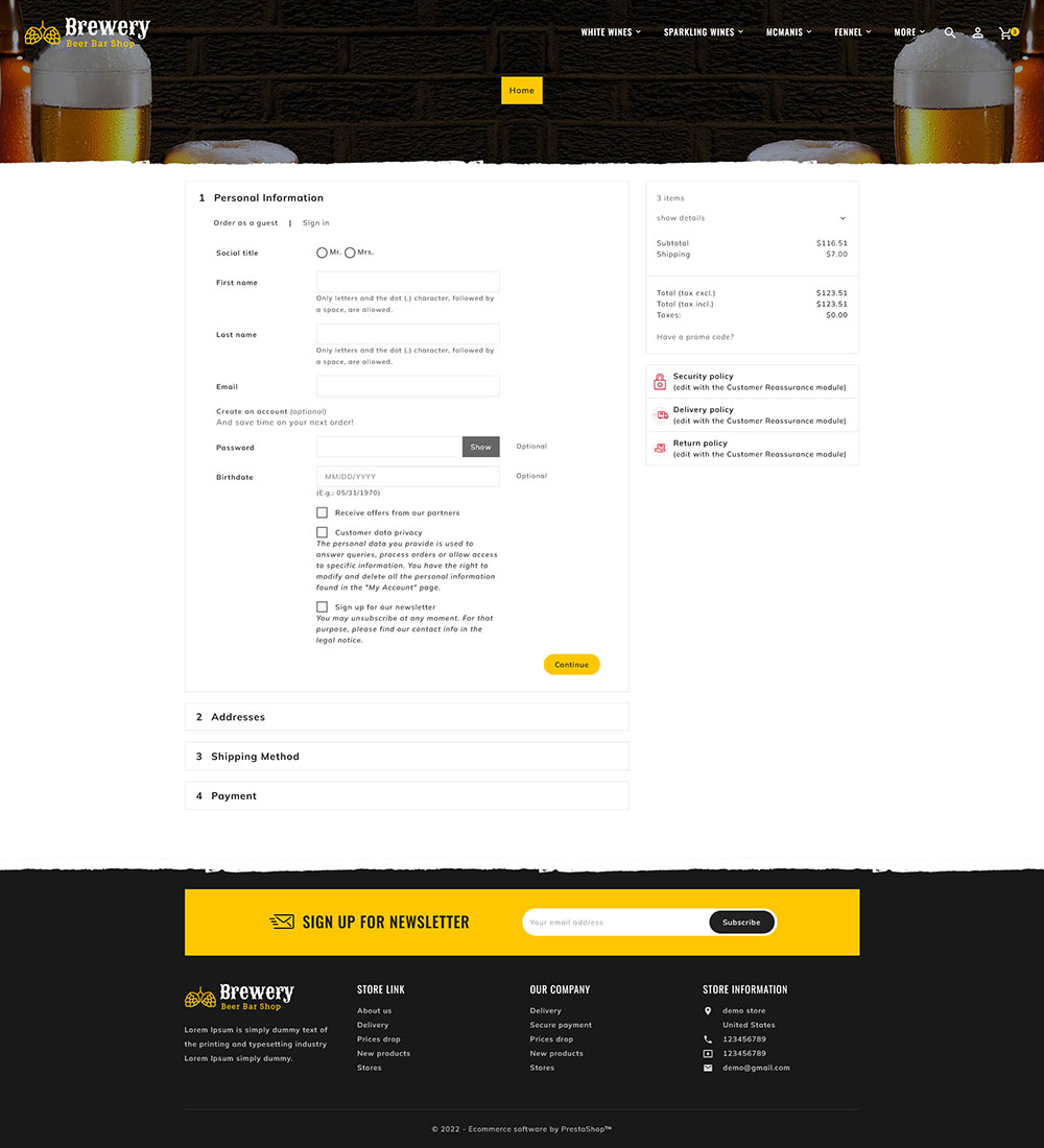 Brewery - Beer Bar, Drinks & Pub - Prestashop Responsive Theme Brewery - Beer Bar, Drinks & Pub - Prestashop Responsive Theme