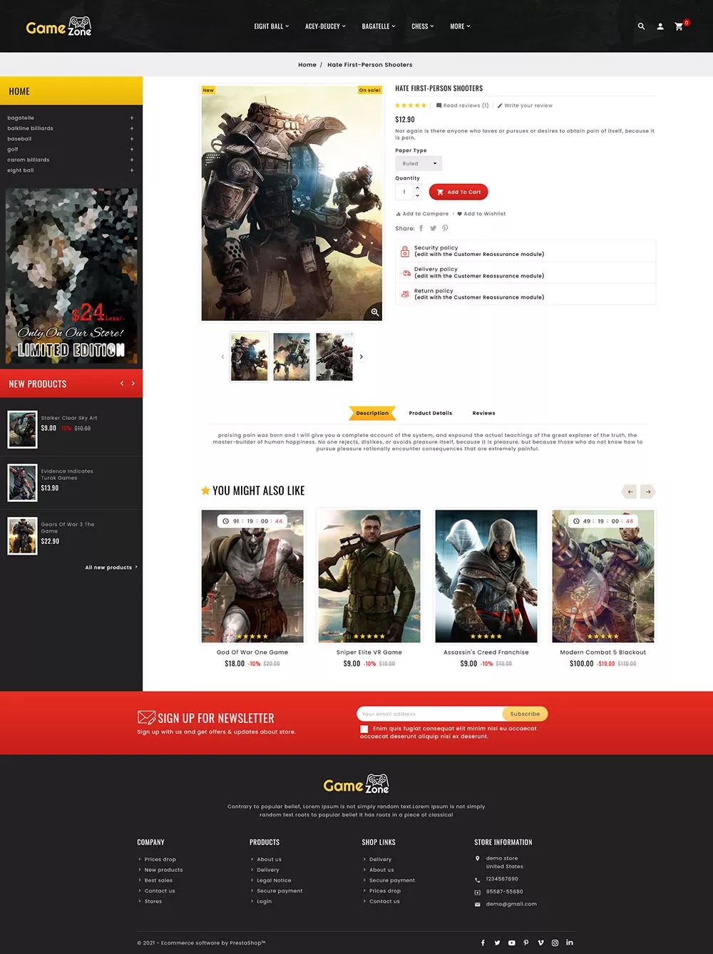 Game Zone - Music & Movies - Prestashop Responsive Theme