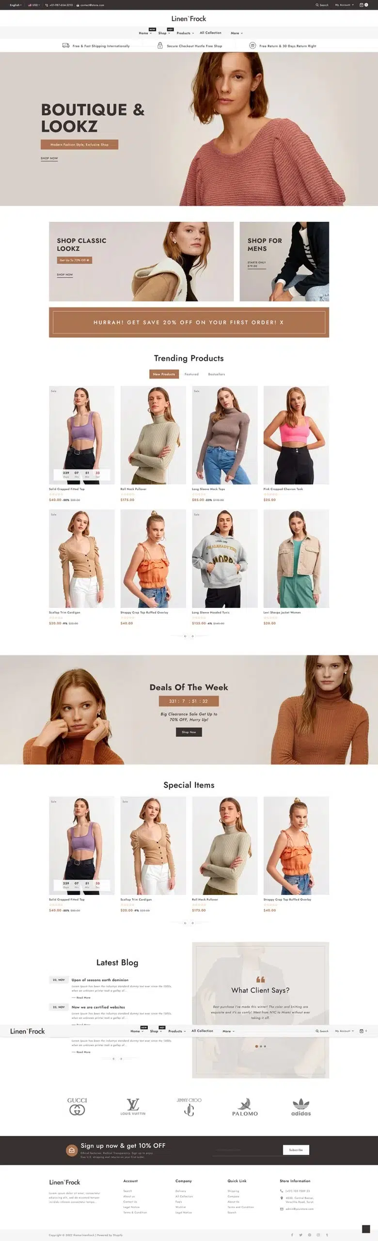 Linenfrock — minimalistyczna moda &Amp; Styl życia — wielozadaniowy, responsywny motyw Shopify 2.0