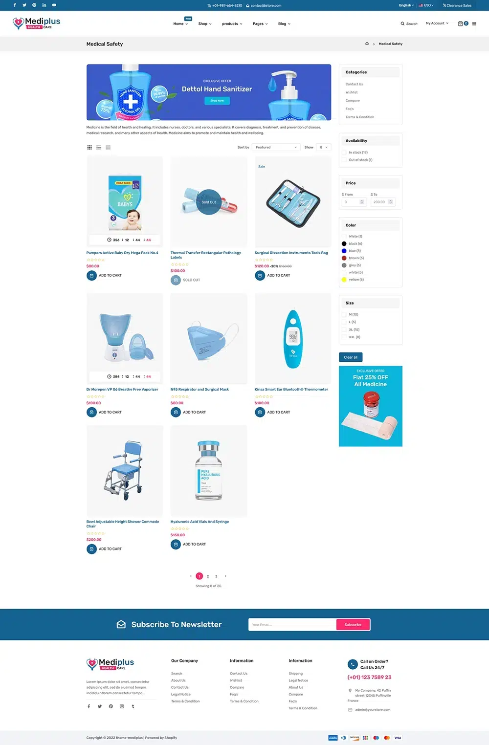 Mediplus - Medical Equipment Store - Shopify 2.0 Multipurpose Responsive Theme