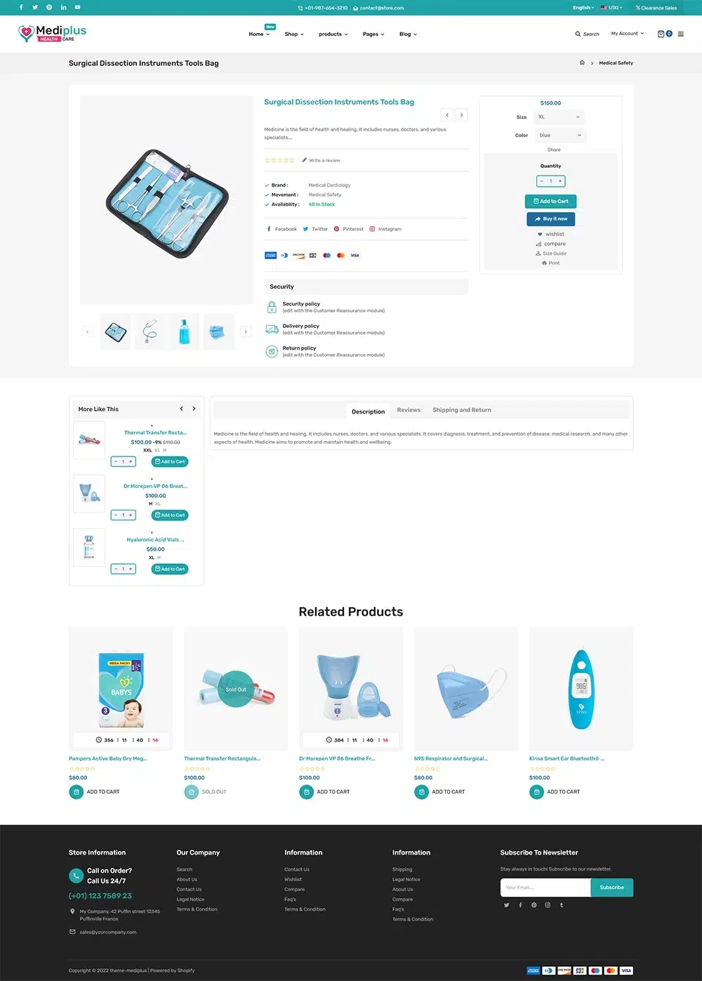 Mediplus - Medical Equipment Store - Shopify 2.0 Multipurpose Responsive Theme