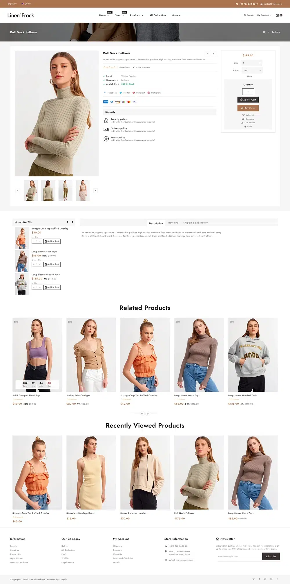 Linenfrock — minimalistyczna moda &Amp; Styl życia — wielozadaniowy, responsywny motyw Shopify 2.0